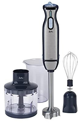 JATA JEBT5026 - Batidora de Mano 1000 W, Accesorios incluidos, Incluye Vaso Medidor 600 ml, Doble Cuchilla de Titanium, Regulador electrónico de velocidad, Pie de acero Inoxidable desmontable