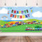 Tatuo Suministro de Fiesta de Cumpleaños de Transporte Telón de Fondo de Tráfico de Fotografía Banner de Mesa de Tarta de Happy Birthday de Transporte para Niño Decoración Tema Coche Tren Avión Barco