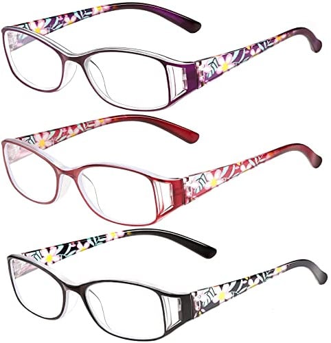 SaNgaiMEi Blaulichtfilter Lesebrille Damen Herren Computerbrille, Bequeme und flexible Blaulichtbrille Lesehilfen Sehhilfe Brille mit Sehstärke (3 MIX, 1.0, multiplier_x)