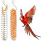 Bubuyun 2PCS Parrot Basket Bird Foraging Toy Parrot Feeder, Skewer Hanging Parrot Feeder, Stainless Steel Bird Skewer for Parrot Bird(26.5×4.5cm, Silver)