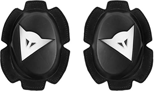 Dainese - Pista Knee, Ginocchiere Moto in Poliuretano, Saponette Moto, Contatto Uniforme con Pista e Asfalto, Slider Moto con Chiusura in Velcro, Nero/Bianco