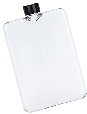 Borraccia Sottile e Piatta, Borraccia Sportiva Creativa, Piatta, 500 ml, Portatile, Si Adatta alla Borsa e agli Angoli Casuali, Tazza Trasparente e Portatile