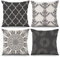 ASDCXZ Boho Kissenbezug 40x40 cm 4er Set, Retro Datura Blume Muster Schwarz Beige Sofa Dekokissen Kissenbezüge Kissenhülle Waschbar Polyester Flachs Textil Polster Kopfkissenbezug Kissen Bezug