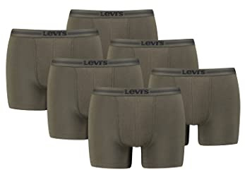 Levi's Tencel Herren Unterwäsche Retroshorts Boxershorts 6er Pack, Farbe:Khaki, Bekleidungsgröße:XXL