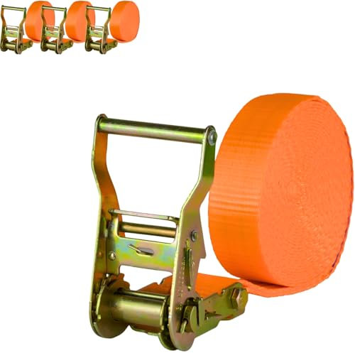 Safetytex Spanngurt 2t 6m 1000kg 2000 kg daN Zurrgurte einteilig LKW Anhänger 2 to 6 Meter (4 Stück)