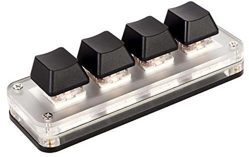 Mini Clavier Mécanique, Clavier de Jeu avec Bouton, Clavier de Jeu Programmable Plug and Play DIY Compatible Windows, Vista, Linux, Système OS X pour PC de Bureau (4 clés)