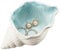 NBEADS Conchiglia Forma Vassoio Gioielli in Ceramica, Aqua Shell Piatto Trinket Supporto in Ceramica Piatto di Bigiotteria Decorativa A Tema Oceanico per Collane Gioielli Braccialetto