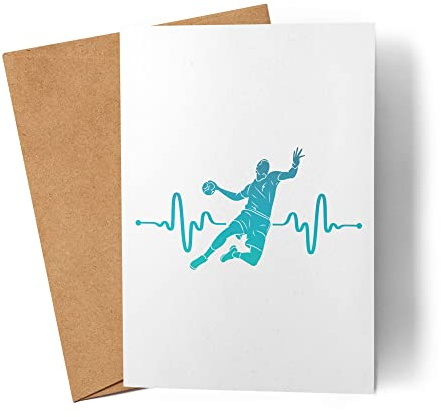 Kiddle-Design Handball Heartbeat Karte Handballer Handballspieler Handballverein Mannschaft Grußkarte