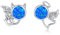 Engel und Teufel Ohrstecker 925 Sterling Silber Mondstein Ohrstecker Schmuck Hypoallergen Ohrringe Mondstein Ohrringe Weihnachts für Mädchen Damen (Opal)