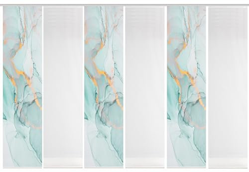 VISION S MARMOSA Schiebegardine, halbtransparent, Bambusoptik, 260x60 cm, Farbe:Mint, Größe:260 x 60 cm, Anzahl:6er Set (3X, 3X)