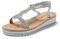 JOMIX Sandale Femme Sandales d'été pour Femmes Sandales Filles Fermeture Élastique Réglable pour Maison Piscine Plage (Argenté, 37)