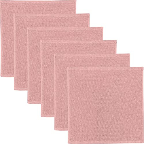 Erwin Müller Reinigungstuch, Putztuch, Putzlappen, Spültuch 6er-Pack altrosé Größe 25x25 cm - 100% Baumwolle, zum Spülen oder Staubwischen, robust und langlebig, mit Frottierseite
