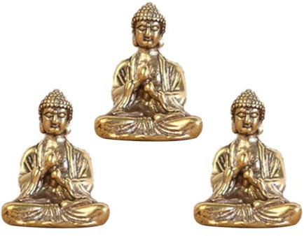 MAGICLULU 3 Stück Mini-Buddha-Yoga-Meditationsstatue Kleine Sitzende Buddha-Skulptur Sitzender Schnitzender Buddha Für Zuhause Büro Desktop-Dekoration