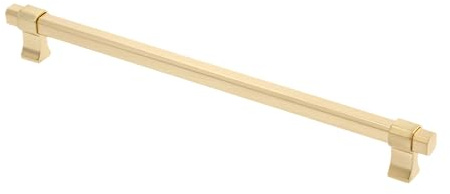 GTV - Möbelgriff IMPERIAL | Griff Griffe Möbelgriffe | Lange 29 cm| Bohrlochabstand 25,6 cm | ZnAl |Gold gebürstet