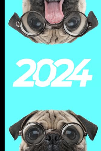 Terminplaner 2024 - Von Januar bis Dezember - Einfach, Kompakt und Übersichtlich: Geeignet als Alltagsplaner, Organizer, Kalender, Studienplaner uvm. | Süßes Mops Design