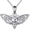 URONE Motten-Halskette mit Todeskopf 925 Sterling Silber Motte Anhänger Kette Gothic Schmuck für Mädchen Damen Frauen