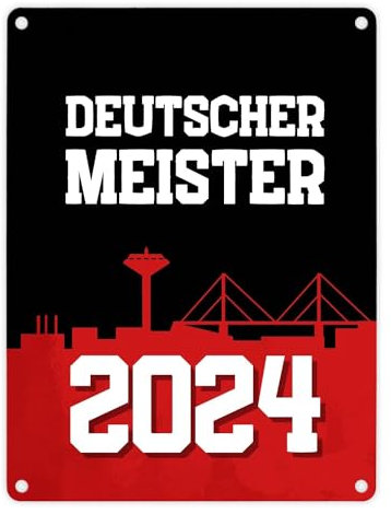 Leverkusen Metallschild in 15x20 cm mit Spruch Deutscher Meister 2024 Ideal für Leverkusen-Fans Feier der Fußball-Liga Meisterschaft NRW Meisterschale Souvenir