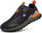 HOBIBEAR Chaussures de trail pour homme | Chaussures de trail | Trekking | Hiking | Bout large | Baskets antidérapantes, Noir , 44 EU