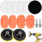 TTYSHIP® 14 Pezzi Kit Lucidatura Auto, 125mm Tamponi Lucidatura Auto con M14 Adattatore, Tampone Lucidatura Lana, Lucidatura Auto Spugne, Set Lucidatura Auto per Auto Lucidatrice e Ceretta