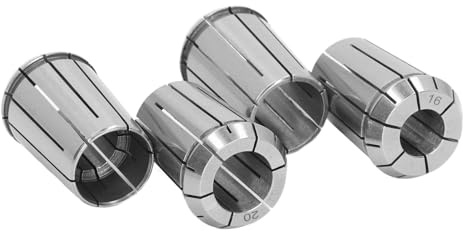 Federstahl-Spannzange, 4-teiliges OZ25-Spannzangen-Set mit Schraubenschlüssel, Federstahl-Schneidzangen-Set, Durchmesser 16, 18, 20, 25, Zum Fräsen, Gewindeschneiden, Gravieren,