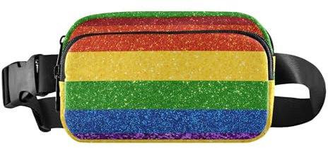 Lgbt Gürteltasche mit Glitzer-Regenbogen-Flagge, modische Bauchtasche für Damen, Herren, Teenager, wasserdicht, Laufgürteltasche mit verstellbarem Riemen für Reisen, Einkaufen, Laufen, Lgbt