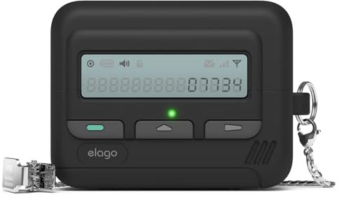 elago Coque Pager Compatible avec Samsung Galaxy Buds 3 / Galaxy Buds 3 Pro, Lanière Incluse, Résistant aux Chocs, Protection Complète (Noir)