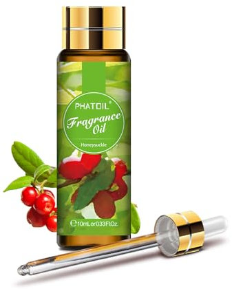 PHATOIL Huile Essentielle Chèvrefeuille 10 ml, Huile Essentielle pour Diffuseur, Huile Parfumée de Chèvrefeuille pour Aromathérapie, Humidificateur, Bougies
