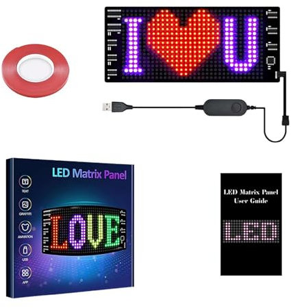 Panneaux LED programmables, panneau personnalisé, panneau de voiture LED flexible, panneau couleur RVB flexible, affichage LED, contrôle par application, animation de motif de texte personnalisé,