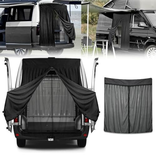 Auto Seitentür Schiebetür Moskitonetz für VW T6 Heckklappenzelt Sonnenschutz mit Magnet Insektennetz Doppelschichtiges Design für Schwarzes Netz um fliegende Insekten und Staub fernzuhalten