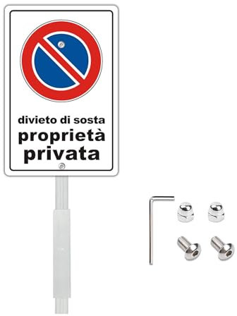 Felexdo Cartello Divieto di Sosta Proprietà Privata con Staffa in Alluminio Cartello Divieto di Sosta 20x30cm Resistente UV Facile da installare Impermeabile e Resistente ai Raggi UV