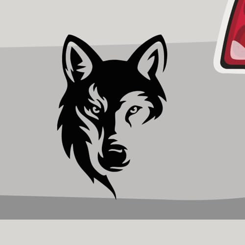 Aufkleber - Fenrir Wolf Odin Walhalla Tier - Sticker, Folienaukleber für Auto, Motorrad, Fahrrad, Laptop, LKW (9x6cm | Schwarz)