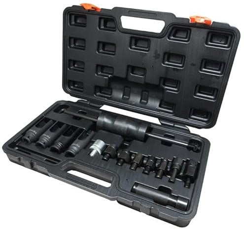 Autojack 14 Piece Diesel Injector Puller Removal Tool for Bosch Delphi Siemens Diesel Injector Remover Common Rail Adaptor