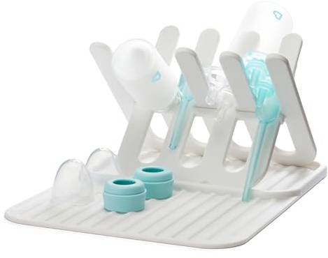 Munchkin Silicone Drying Rack and Mat, Holds 8 Baby Bottles with Room for Pump Parts, Pacifiers, and Small Accessories