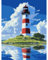 QENSPE Peinture par numéros pour adultes, phare DIY peinture à l'huile par numéros sur toile artisanat Paysage avec pinceaux peintures acryliques pour enfants, décoration d'intérieur 30x40cm
