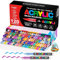 VAKKI 120 Couleurs Feutre Acrylique, Stylo Acrylique Liquide Direct Acrylic Paint Marker Coloriage pour Adultes, Marqueur Acrylique Pour Coloriage, Pierre, Calligraphie, Bois, Toile, Verre