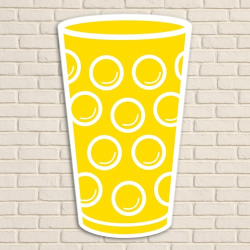 Dubbeglas Wanddeko - Größe XL (24,5 x 40 cm) - Pfalz Deko Farbe Gelb