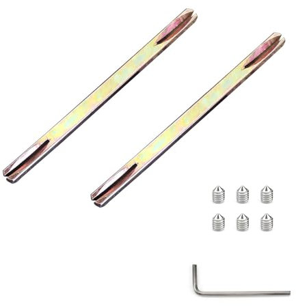 HASLED Perni Quadrati per Maniglie Porte - 2 Pezzi 8x130mm con Viti e Chiave - Compatibile con Serrature a 3 Punti - Ricambio per Maniglie Porte