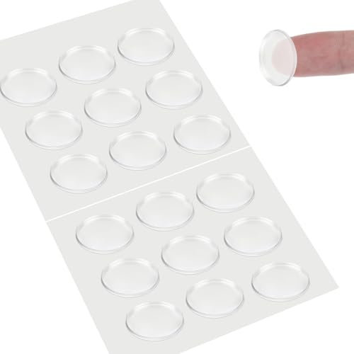 18 Stück Antirutsch Silikon Pads für Glasplatten, Abstandshalter Gummi Gumminoppen 30mm*2mm Transparent Anti Rutsch Pads, Glasplatte Schutzpuffer Abstandshalter, Selbstklebend Gummipads