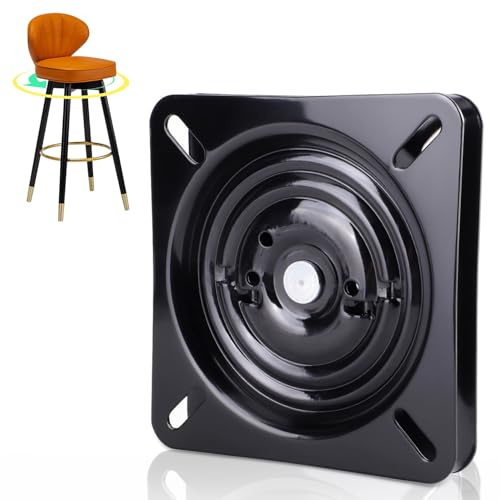 Hapivida Barhocker Sitz Drehteller Drehplatte 7 Zoll Stuhl Drehbeschlag Drehteller 180 Grad Quadrat Drehteller Lagerplatte Automatisch Rebound Druckkugellager für Barhocker, Bar, Bootsitz (7 Zoll)