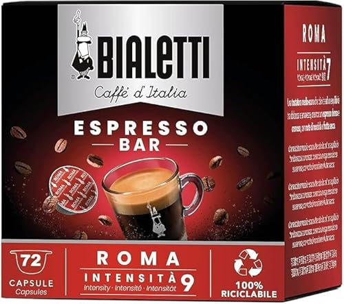 Caffé ROMA compatibili con Bialetti - Multipack da 144 Capsule in Alluminio (2 Box da 72) - Formato Risparmio