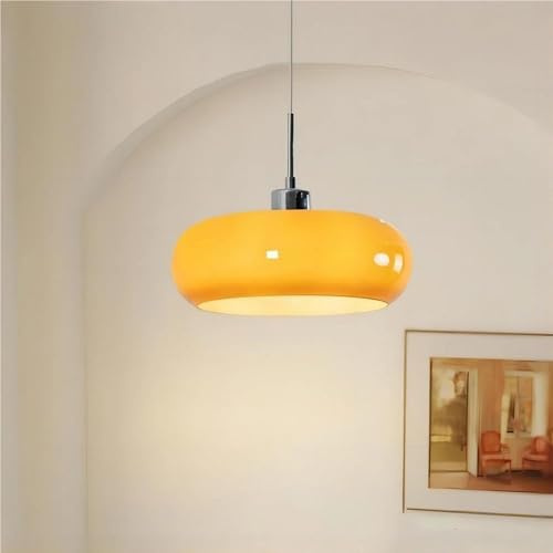 RmeSwoutre Lámpara Colgante de Cristal Bauhaus de 28 cm, Estilo nórdico, Moderna, para Cocina, Isla, Dormitorio, cafetería, Pasillo, Restaurante, Color Naranja