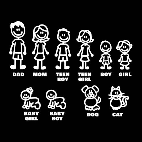 Adesivo per auto bianco I Love My Family Car Bling Stickers e decalcomanie Pet Cat Dog Animal Decal per finestrino auto telefono notebook decorativo auto pareti accessori esterni