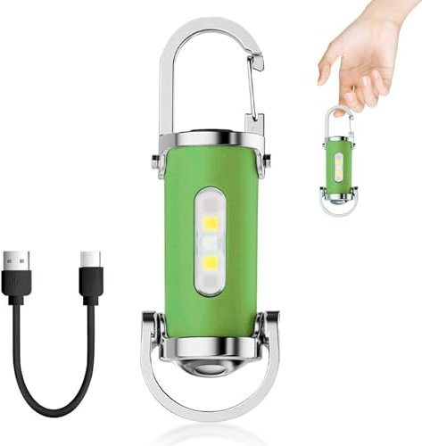 1200LM Superhelle Mini-Schlüsselanhänger, Superhelle Mini Led Taschenlampe | Taschenlampe LED Aufladbar, taschenlampe Wasserdicht für Haushalt Auto Outdoorarbeit Reisen Camping (Grün)