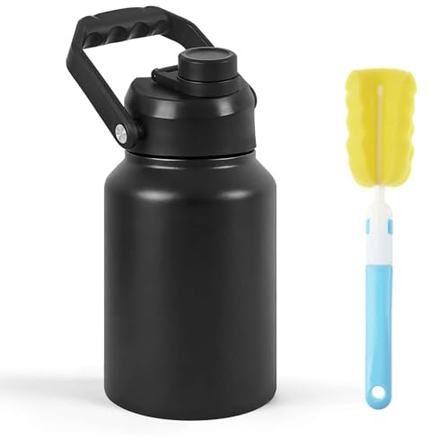 ZAKVOP Botella Térmica 2 Litros, Botella Agua Acero Inoxidable con Asa, Termo 2L, Botella Isotérmica 2 Litros para Deporte, Gimnasio y Outdoor