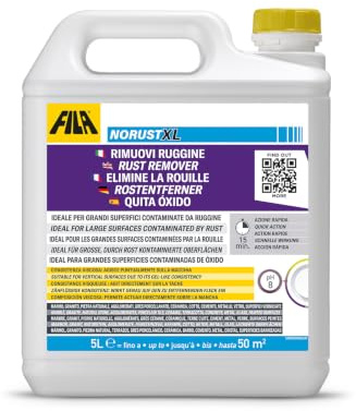 FILA Solutions NORUST XL Quitamanchas Antióxido Mármol Suelos - 5L | Eliminador de óxido listo para usar en granito, piedra natural, gres porcelánico, cerámica y metal, para suelos y paredes