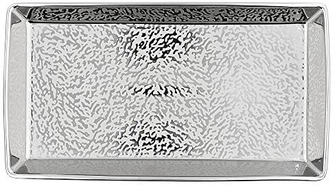 Kosmetex Kammschale Silber Shadow, Porzellan mit 18 Karat Platin versilbert, Schale Bad Accessoires, Kammschale