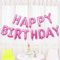 JZK Festone Palloncini Buon Compleanno Rosa Happy Birthday Palloncini Pellicola di Alluminio Lettere Alfabeto Decorazione Compleanno
