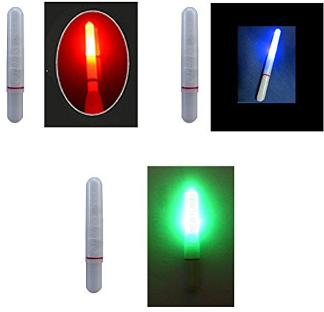 Kit 3 Starlight a LED + 3 batterie da Pesca Colore Blu Rosso Verde