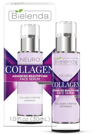 Bielenda Neuro Collagen Gesichtsserum, Serum mit Kollagen-Peptiden und Ceramiden, Anti-Aging, Anti-Falten, Tag und Nacht, 30ml