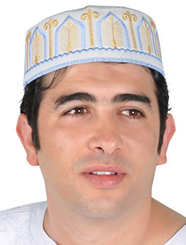 Egypt Bazar Traditionelle Arabische Kopfbedeckung - Araber - Karnevalskostüm/Farbe: weiß-hellblau